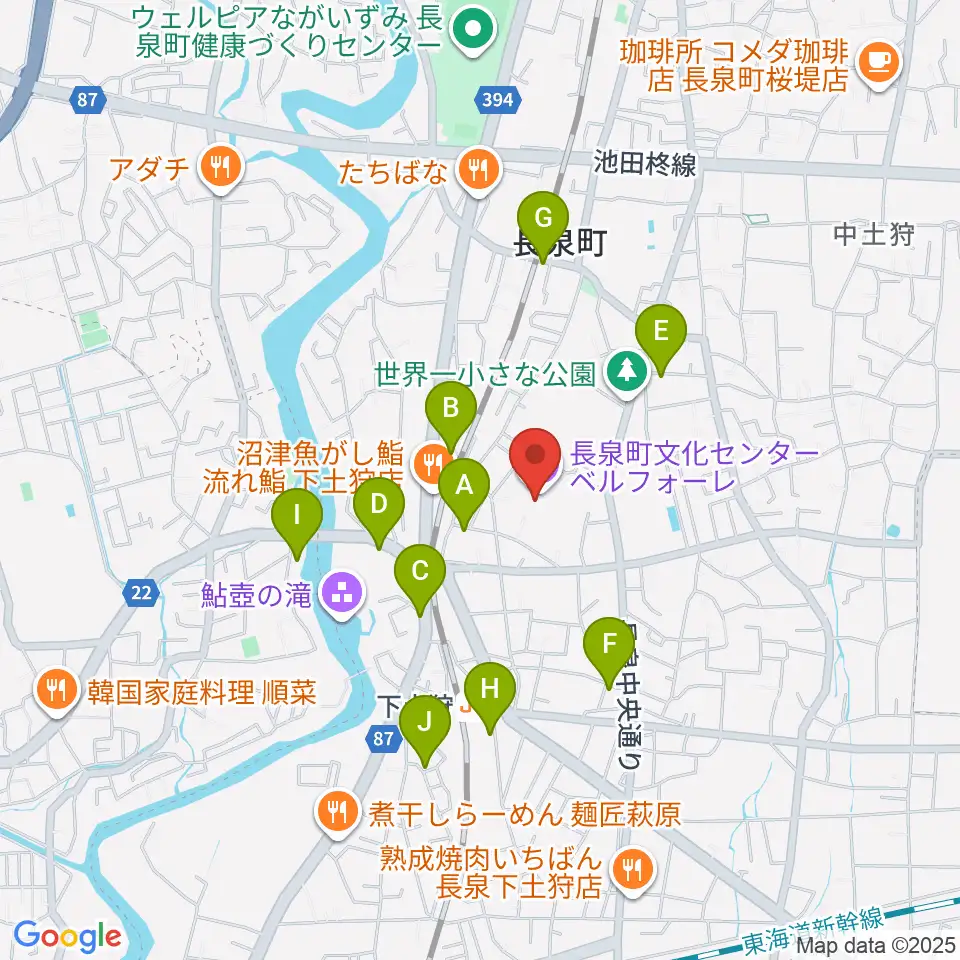 長泉町文化センター ベルフォーレ周辺の駐車場・コインパーキング一覧地図