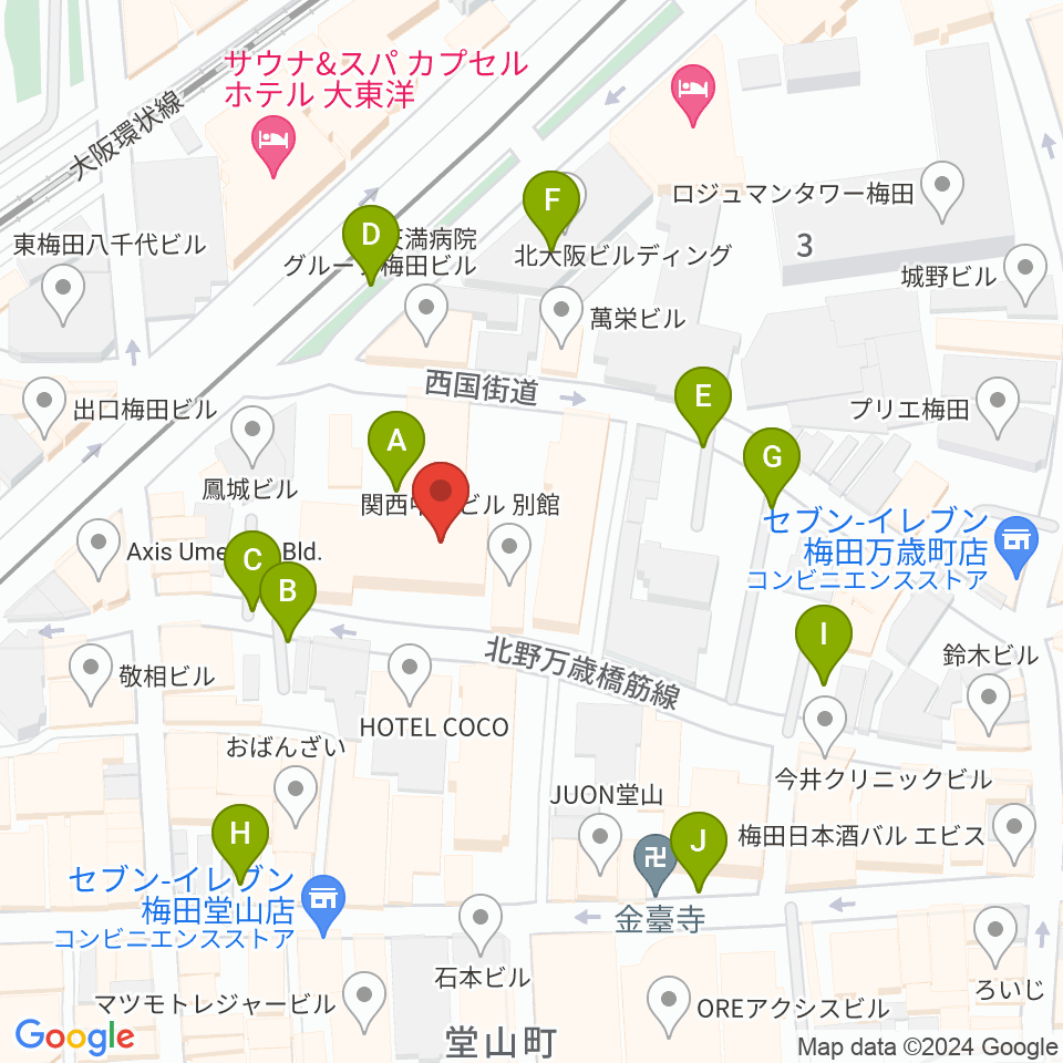 ディスクユニオン大阪店周辺の駐車場・コインパーキング一覧地図