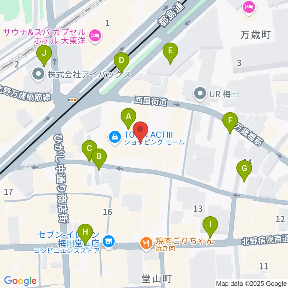 ディスクユニオン大阪店周辺の駐車場・コインパーキング一覧地図
