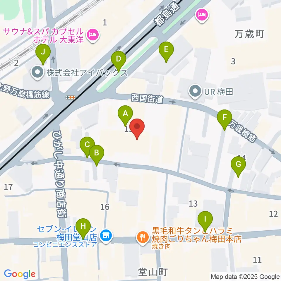 ディスクユニオン大阪店周辺の駐車場・コインパーキング一覧地図