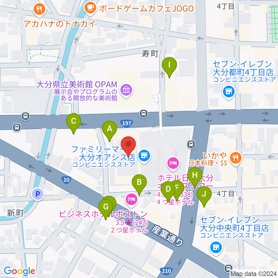 いいちこ総合文化センター練習室周辺の駐車場・コインパーキング一覧地図