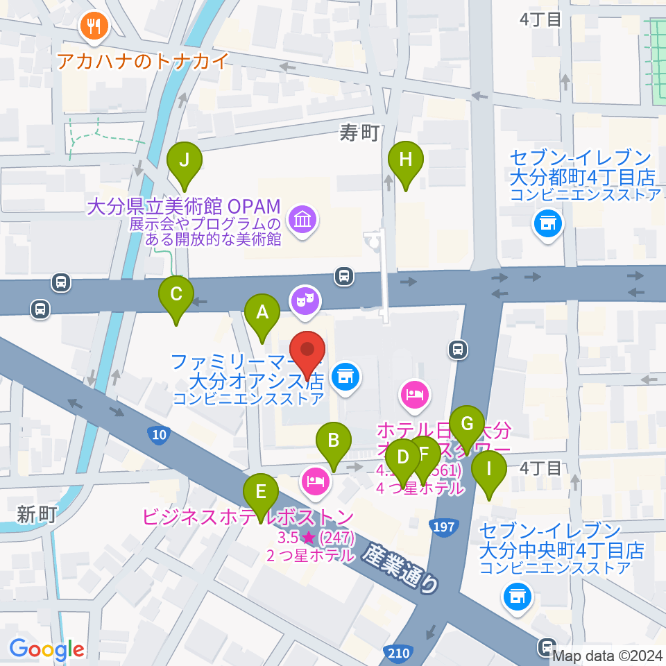 いいちこ総合文化センター練習室周辺の駐車場・コインパーキング一覧地図