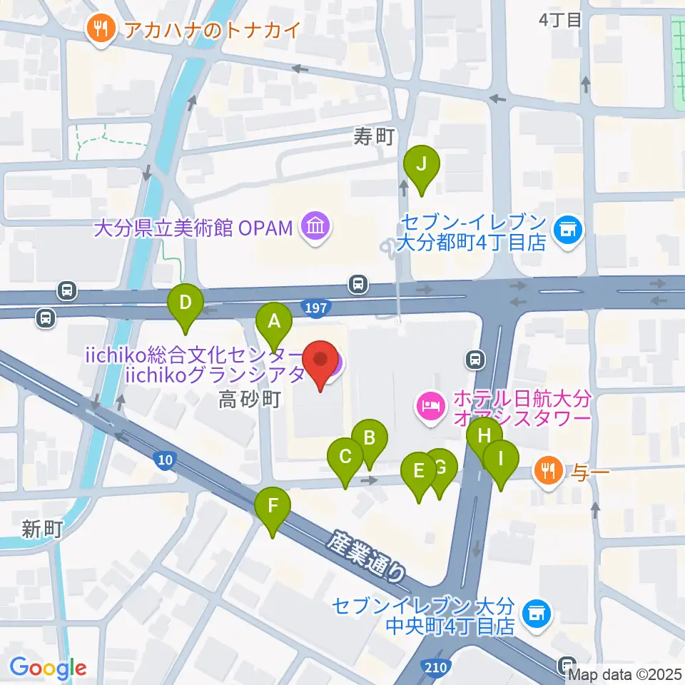 いいちこ総合文化センター練習室周辺の駐車場・コインパーキング一覧地図