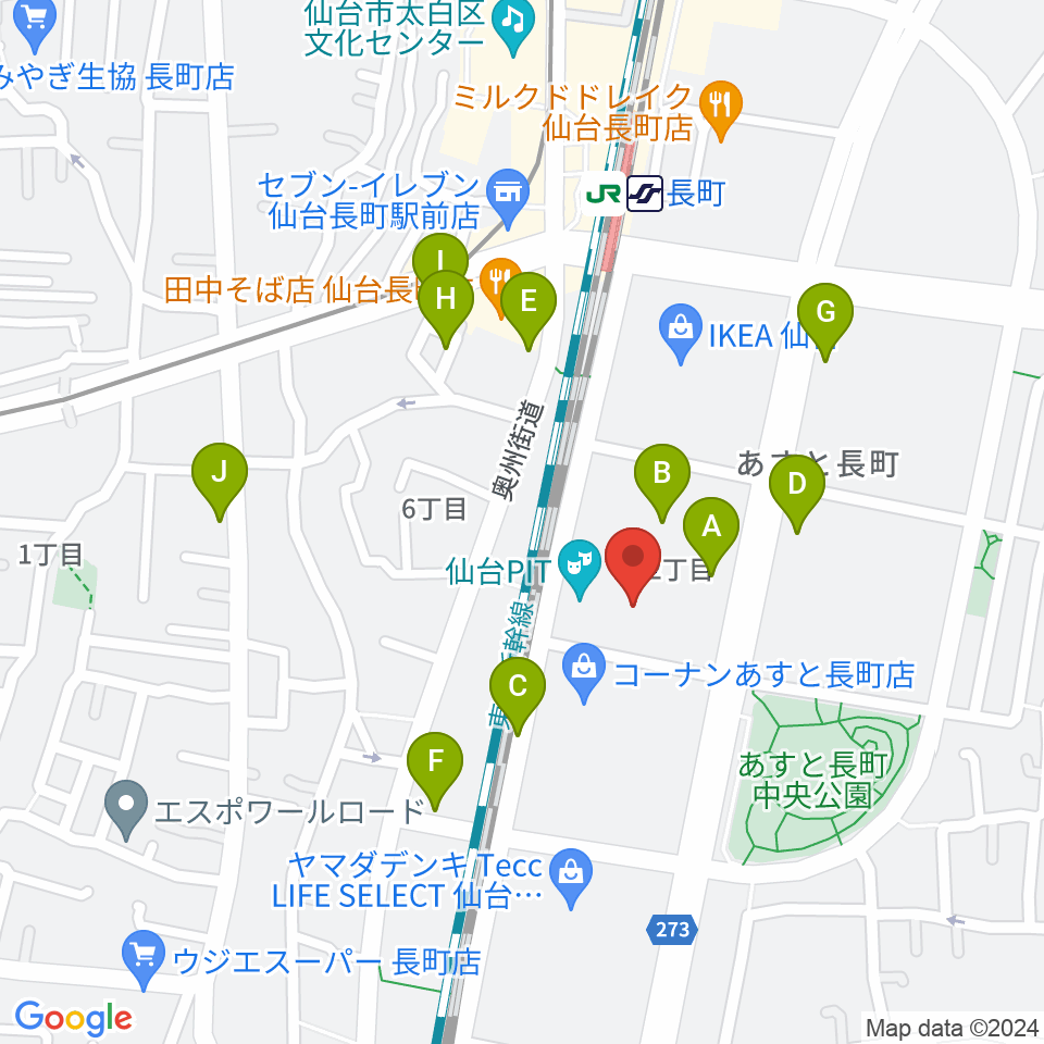 仙台PIT周辺の駐車場・コインパーキング一覧地図