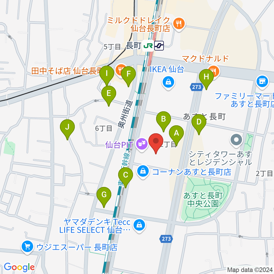 仙台PIT周辺の駐車場・コインパーキング一覧地図