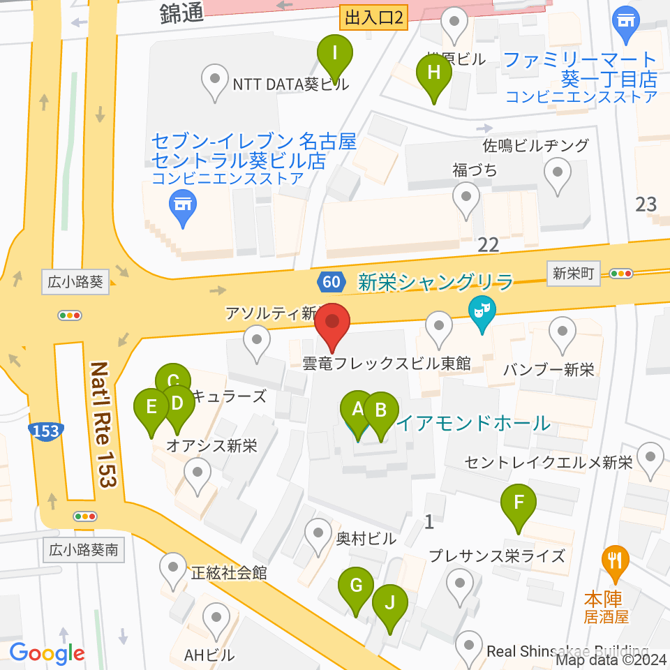 名古屋スペードボックス・ハートランド周辺の駐車場・コインパーキング一覧地図