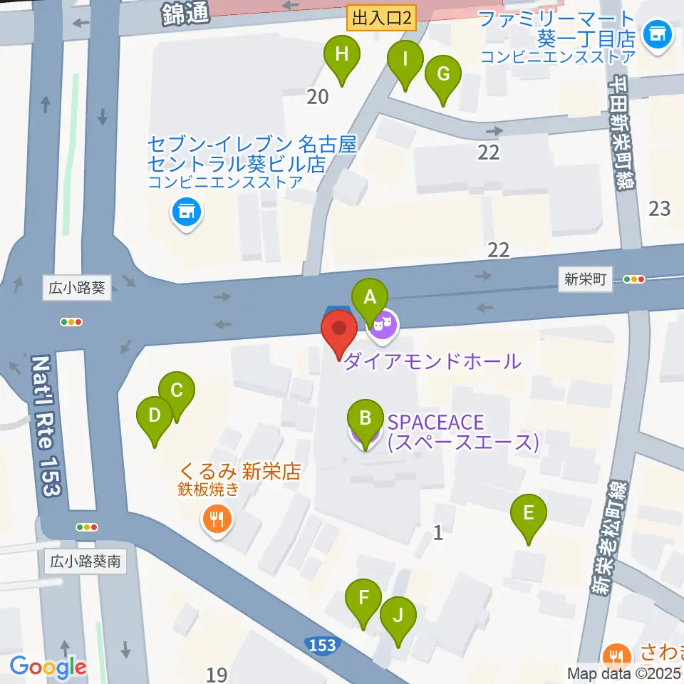 名古屋スペードボックス・ハートランド周辺の駐車場・コインパーキング一覧地図
