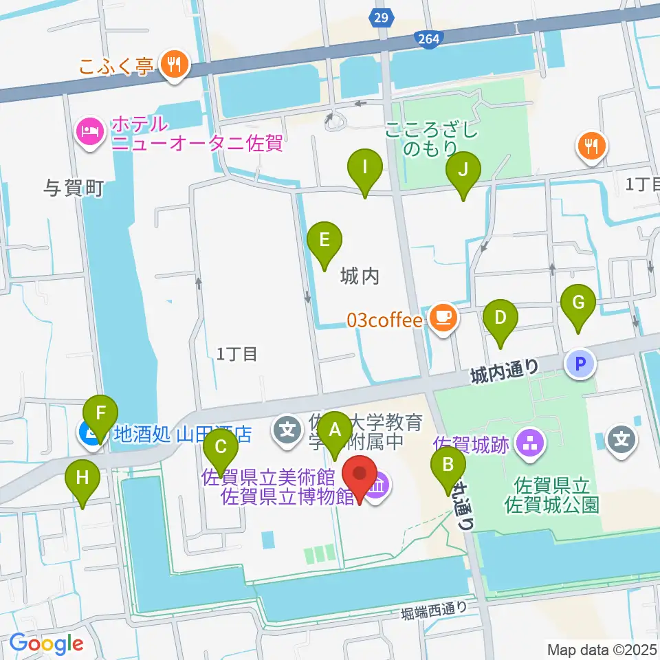 佐賀県立美術館周辺の駐車場・コインパーキング一覧地図