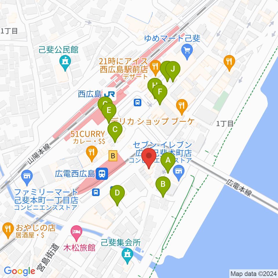 西広島ウッドストック周辺の駐車場・コインパーキング一覧地図