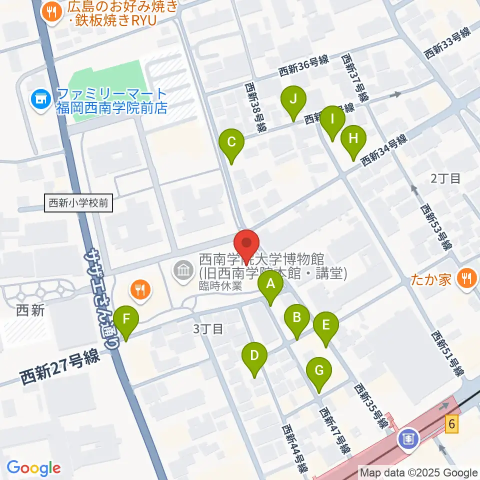 西南コミュニティーセンター周辺の駐車場・コインパーキング一覧地図