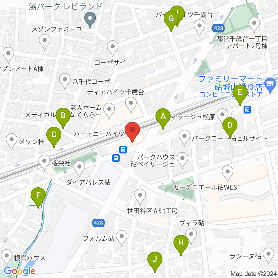 サウンド・シティ世田谷周辺の駐車場・コインパーキング一覧地図