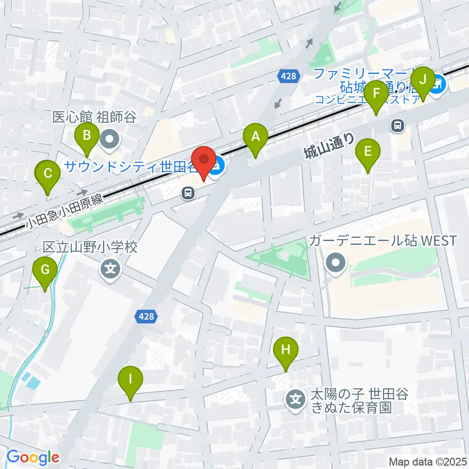 サウンド・シティ世田谷周辺の駐車場・コインパーキング一覧地図