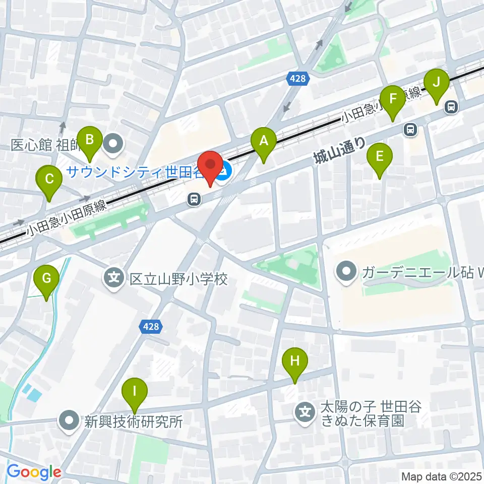 サウンド・シティ世田谷周辺の駐車場・コインパーキング一覧地図
