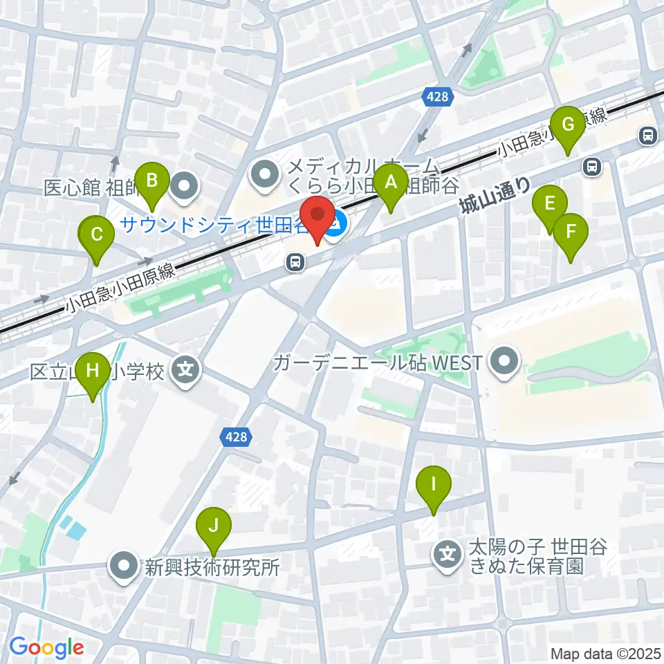 サウンド・シティ世田谷周辺の駐車場・コインパーキング一覧地図