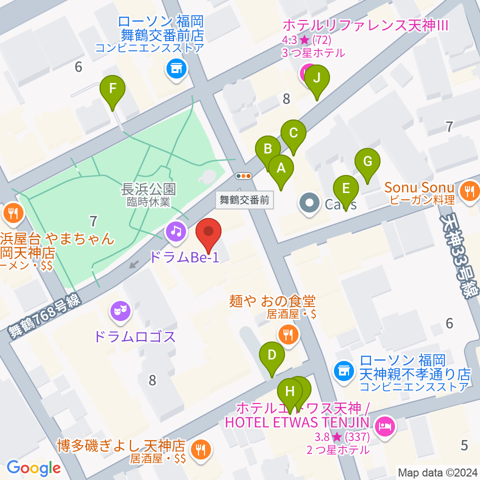 福岡ファイブペニーズ周辺の駐車場・コインパーキング一覧地図