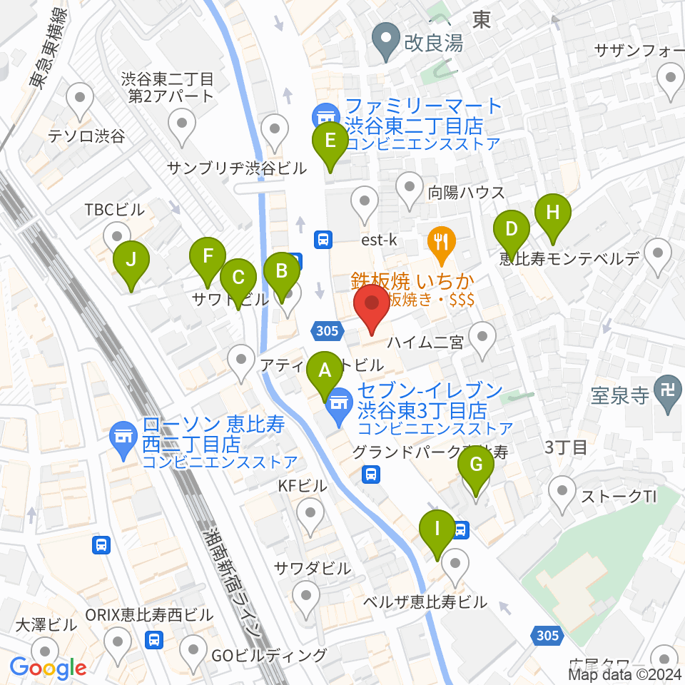恵比寿クレアート周辺の駐車場・コインパーキング一覧地図
