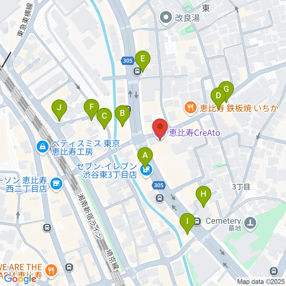 恵比寿クレアート周辺の駐車場・コインパーキング一覧地図