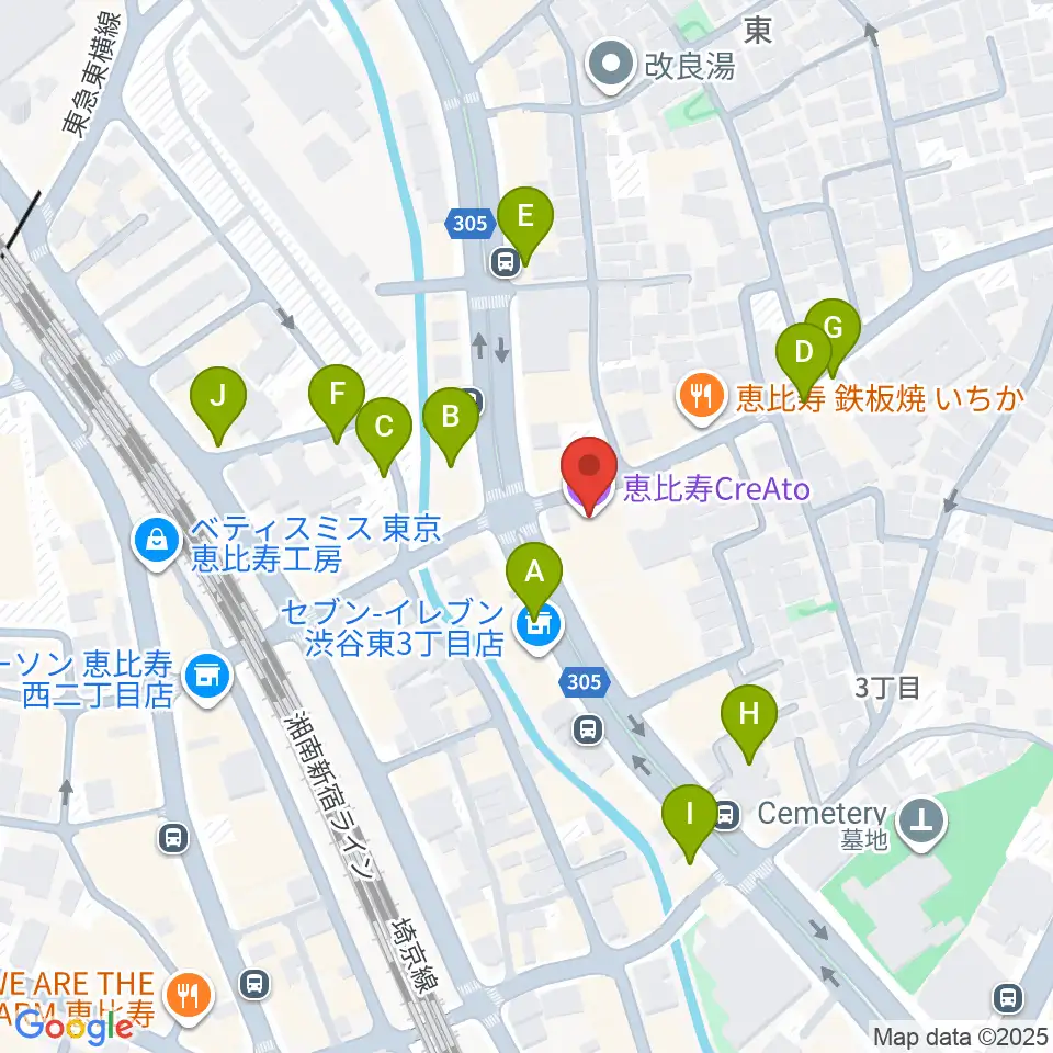 恵比寿クレアート周辺の駐車場・コインパーキング一覧地図