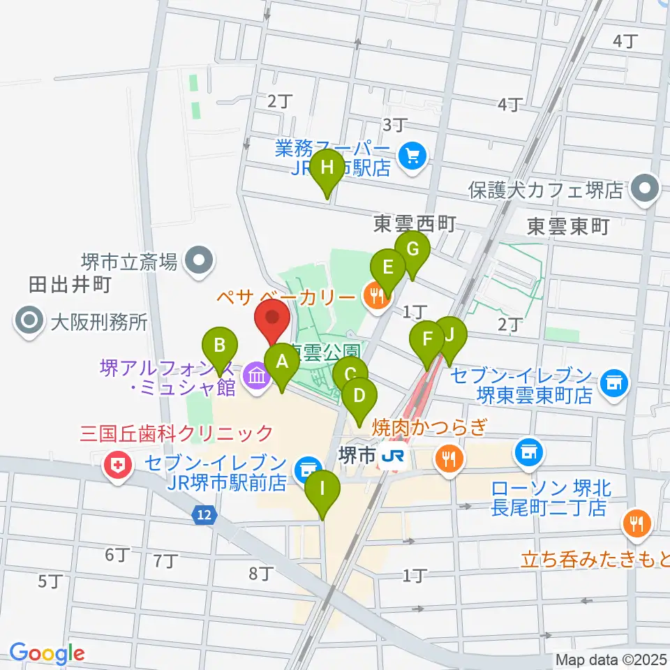 サンスクエア堺周辺の駐車場・コインパーキング一覧地図