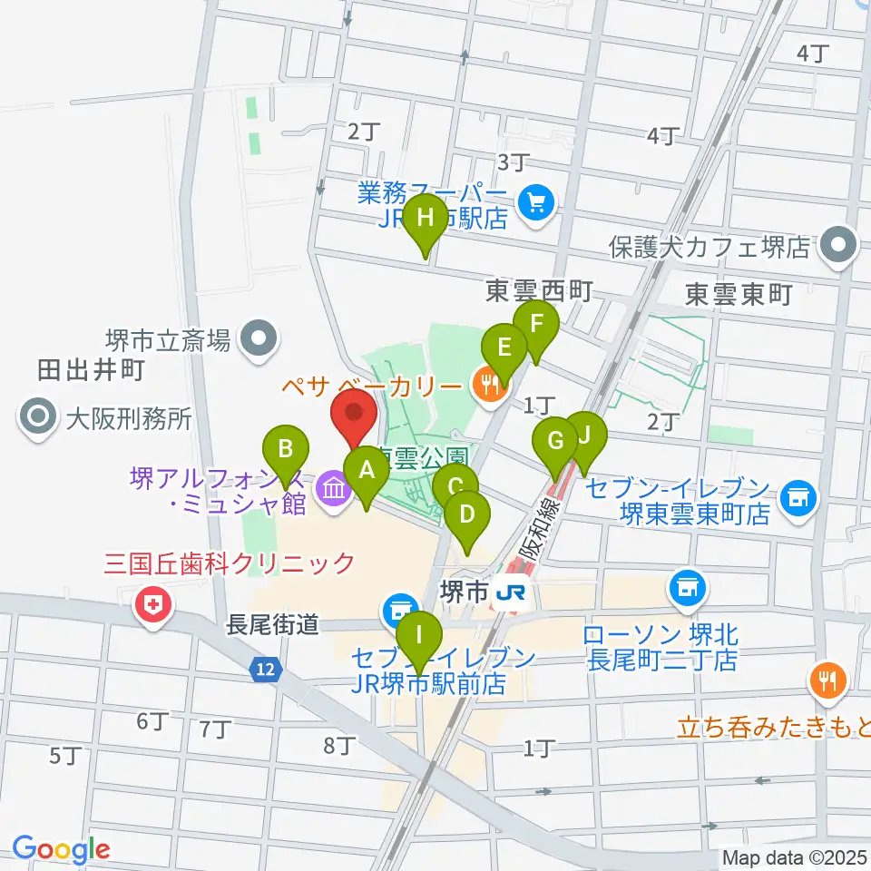 サンスクエア堺周辺の駐車場・コインパーキング一覧地図