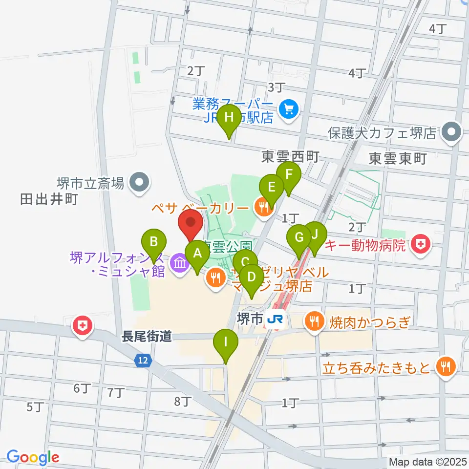 サンスクエア堺周辺の駐車場・コインパーキング一覧地図