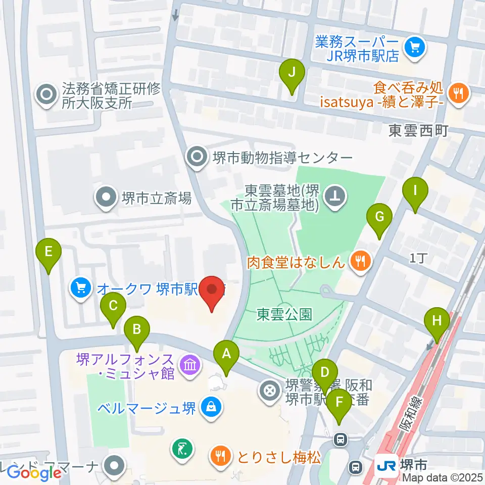 サンスクエア堺周辺の駐車場・コインパーキング一覧地図