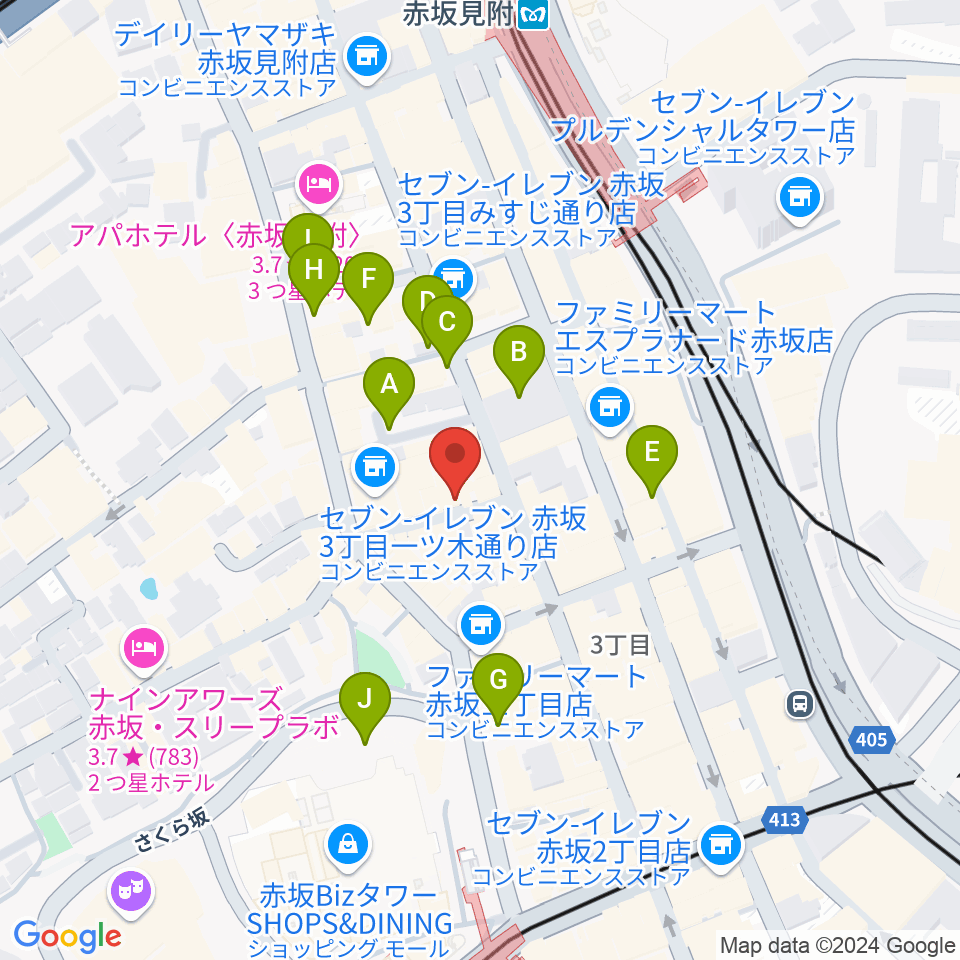 赤坂トナリテ周辺の駐車場・コインパーキング一覧地図