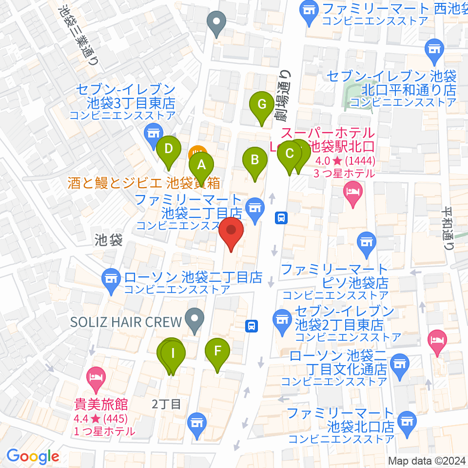 池袋P's Bar周辺の駐車場・コインパーキング一覧地図