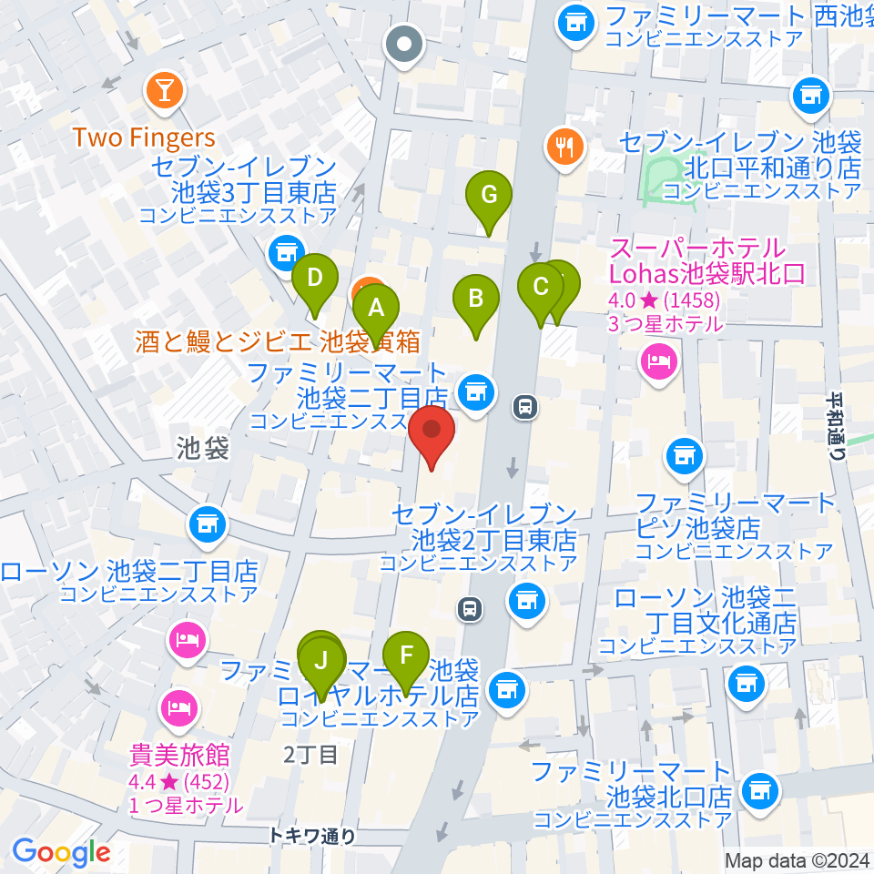 池袋P's Bar周辺の駐車場・コインパーキング一覧地図