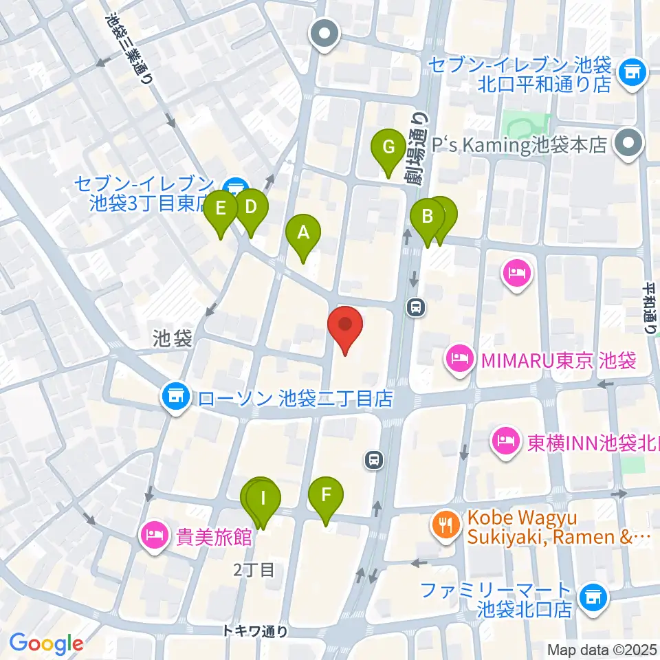 池袋P's Bar周辺の駐車場・コインパーキング一覧地図