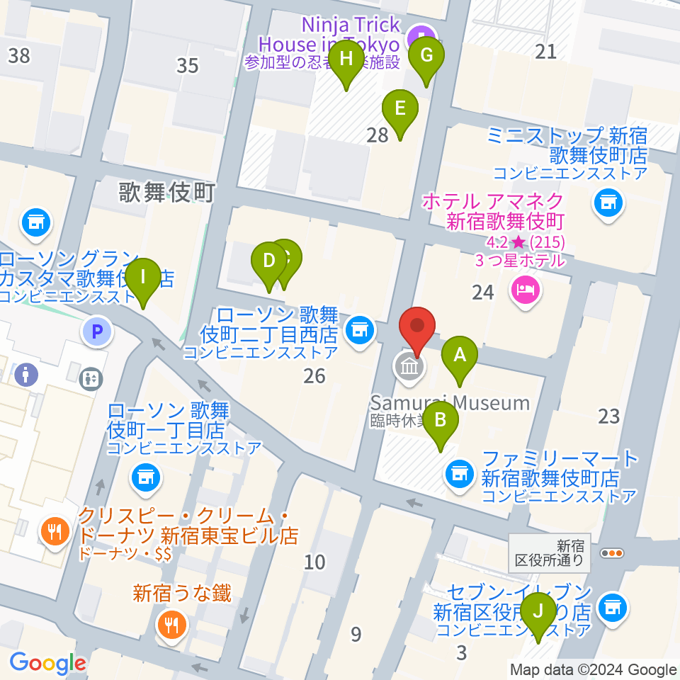 新宿club SCIENCE周辺の駐車場・コインパーキング一覧地図