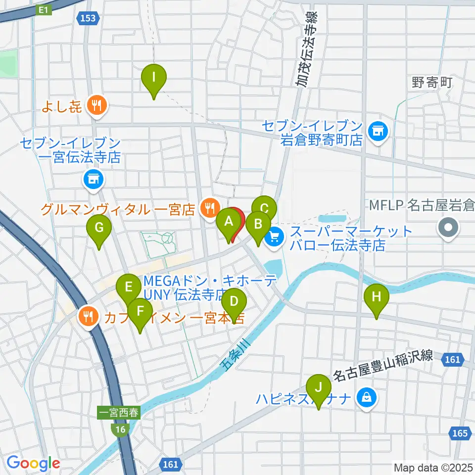 一宮Denpo-G Studio周辺の駐車場・コインパーキング一覧地図
