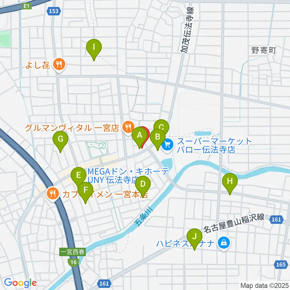 一宮Denpo-G Studio周辺の駐車場・コインパーキング一覧地図