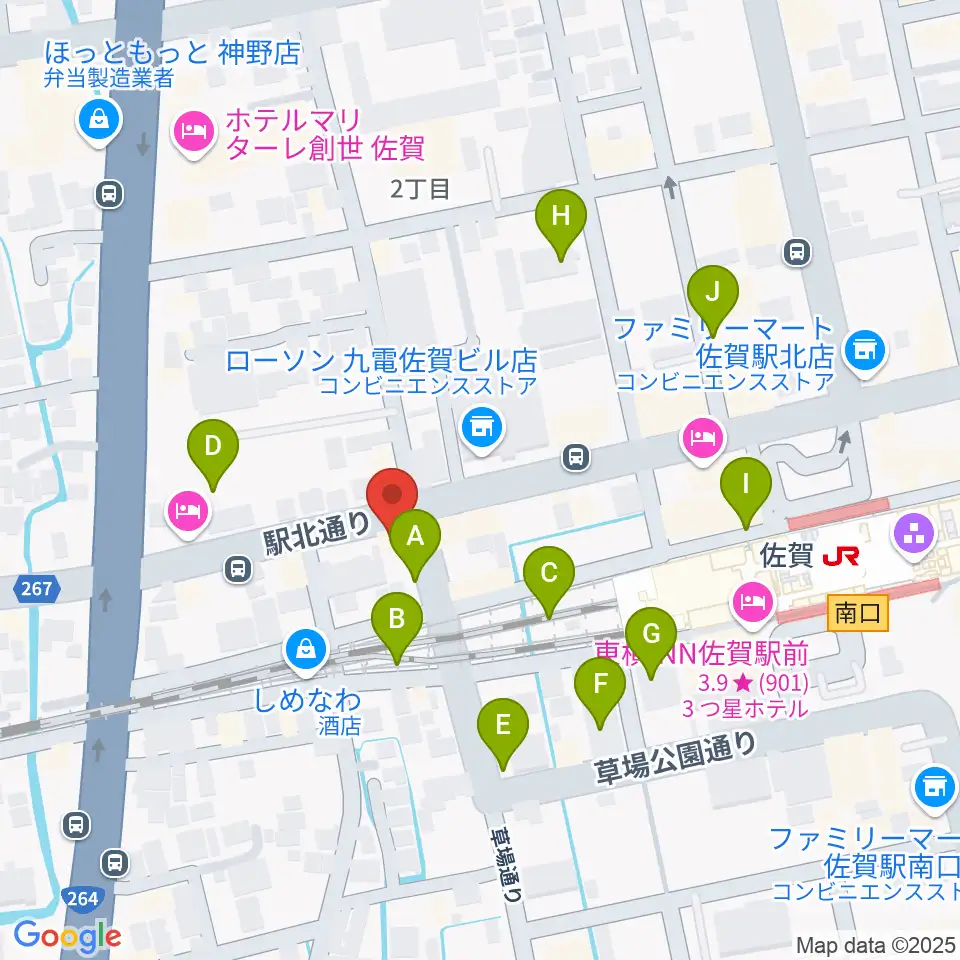 小川楽器 佐賀店周辺の駐車場・コインパーキング一覧地図