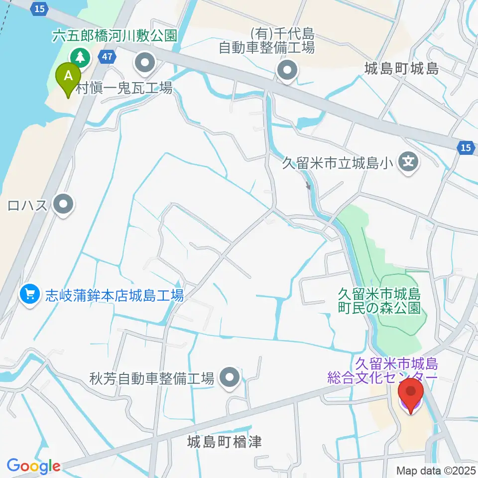 城島総合文化センター周辺の駐車場・コインパーキング一覧地図