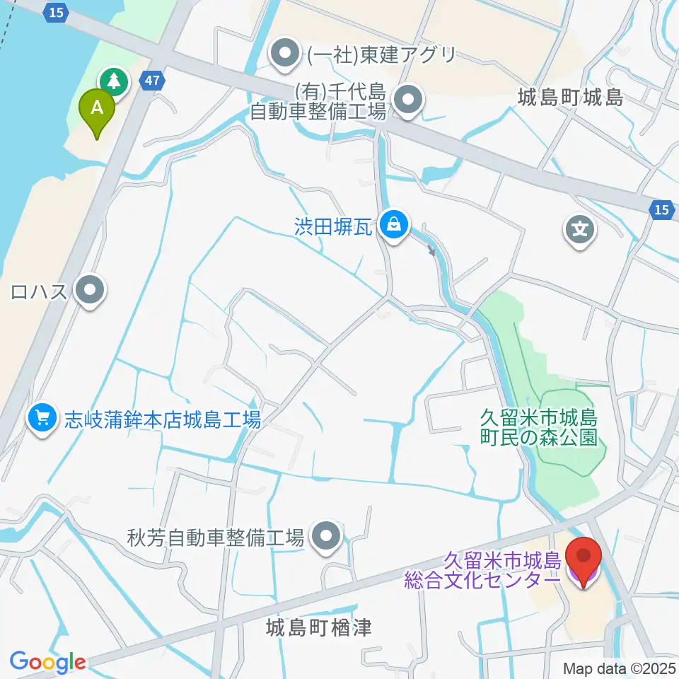 城島総合文化センター周辺の駐車場・コインパーキング一覧地図