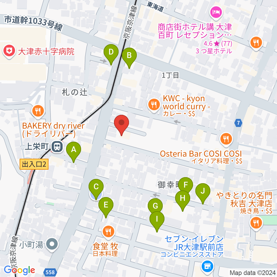 奏美ホール周辺の駐車場・コインパーキング一覧地図