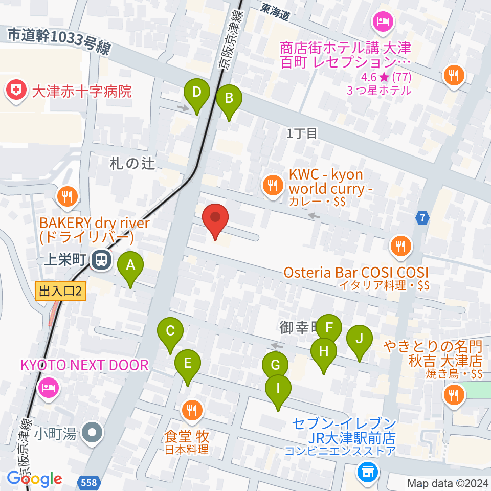 奏美ホール周辺の駐車場・コインパーキング一覧地図