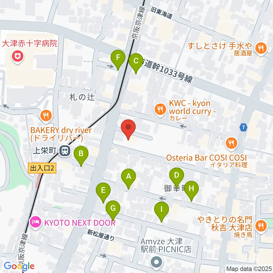 奏美ホール周辺の駐車場・コインパーキング一覧地図