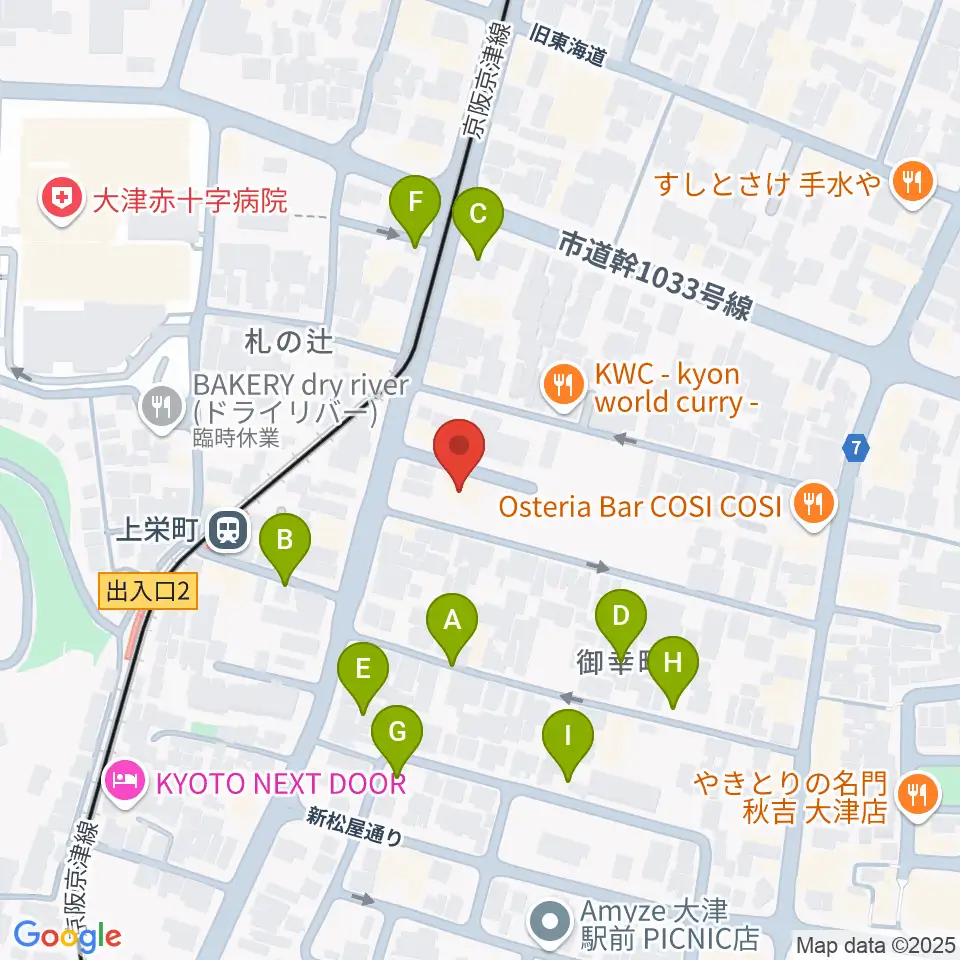 奏美ホール周辺の駐車場・コインパーキング一覧地図