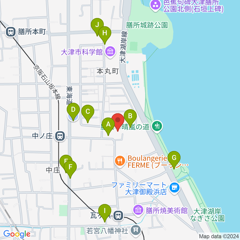 大津市フィガロホール周辺の駐車場・コインパーキング一覧地図