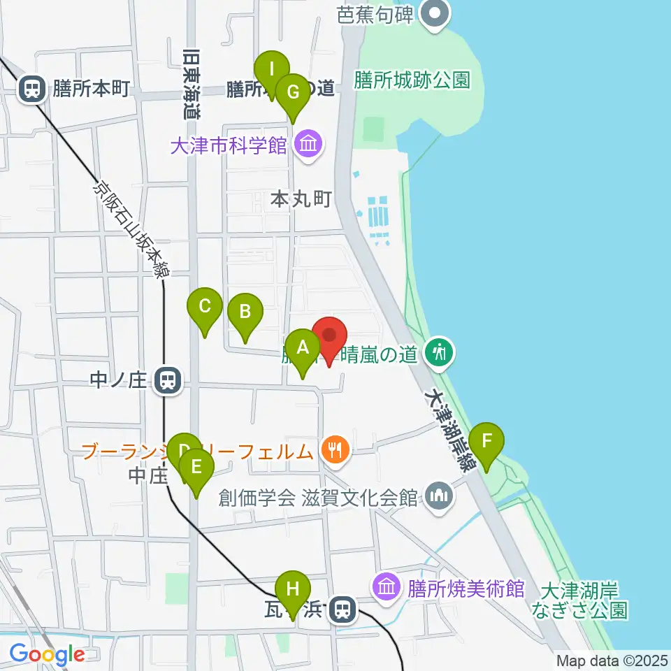 大津市フィガロホール周辺の駐車場・コインパーキング一覧地図