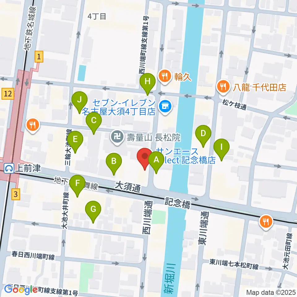 名古屋大須oys 周辺の駐車場 コインパーキング一覧マップ