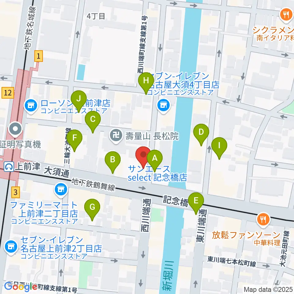 名古屋大須OYS周辺の駐車場・コインパーキング一覧地図