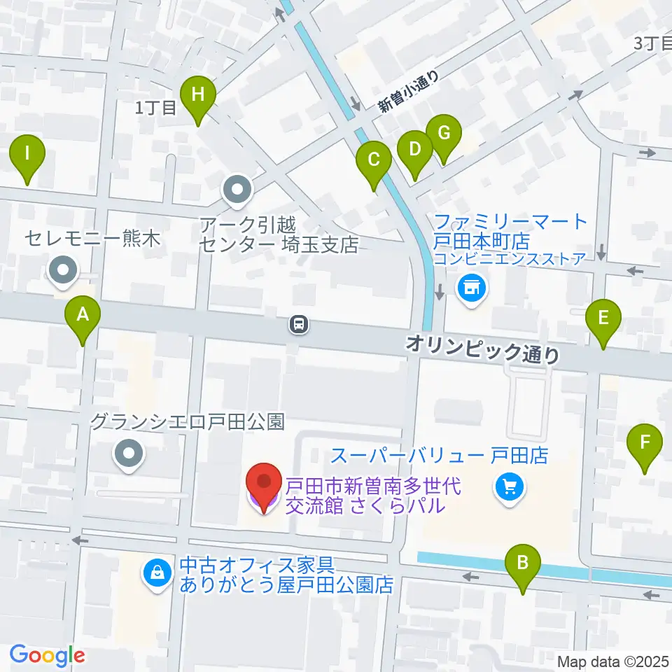 さくらパル 新曽南多世代交流館周辺の駐車場・コインパーキング一覧地図