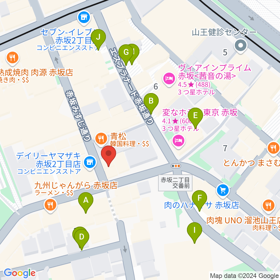 ヴァーチュオーゾ赤坂周辺の駐車場・コインパーキング一覧地図