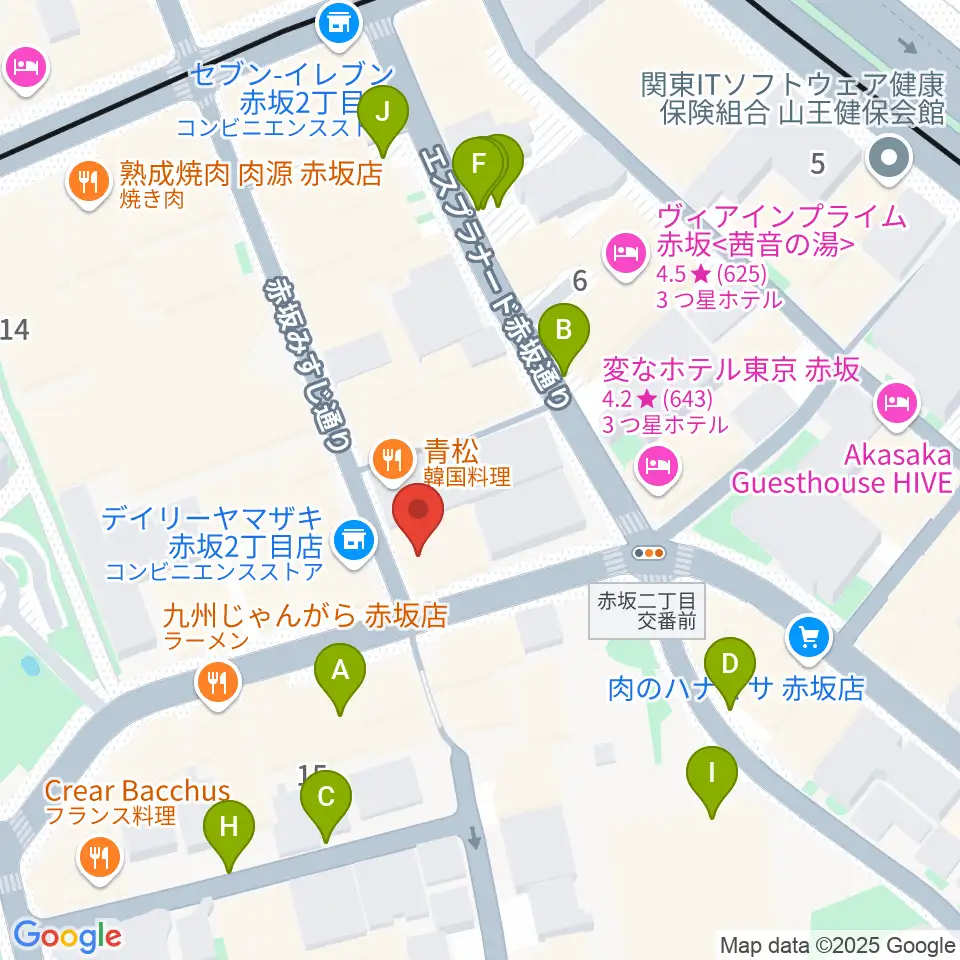 ヴァーチュオーゾ赤坂周辺の駐車場・コインパーキング一覧地図