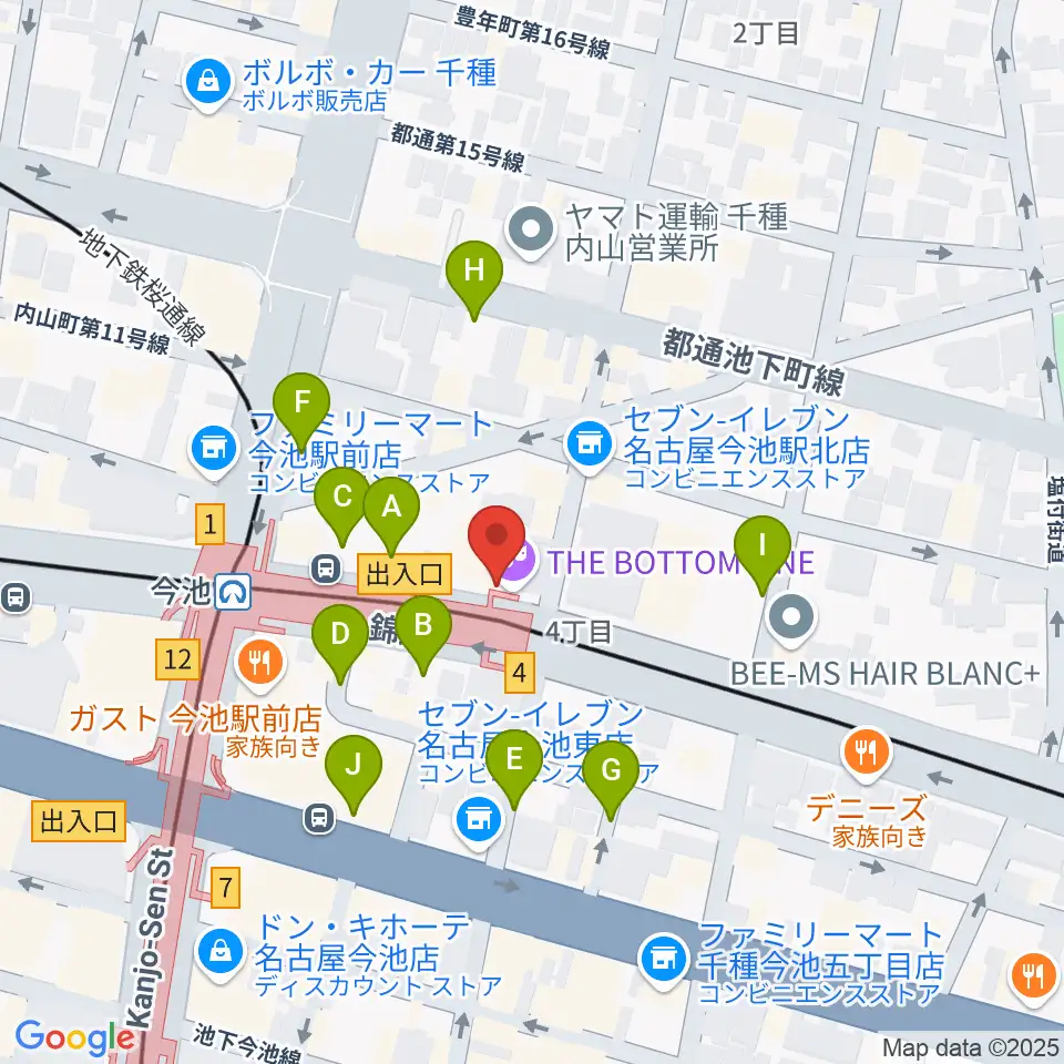 名古屋ボトムライン周辺の駐車場・コインパーキング一覧地図