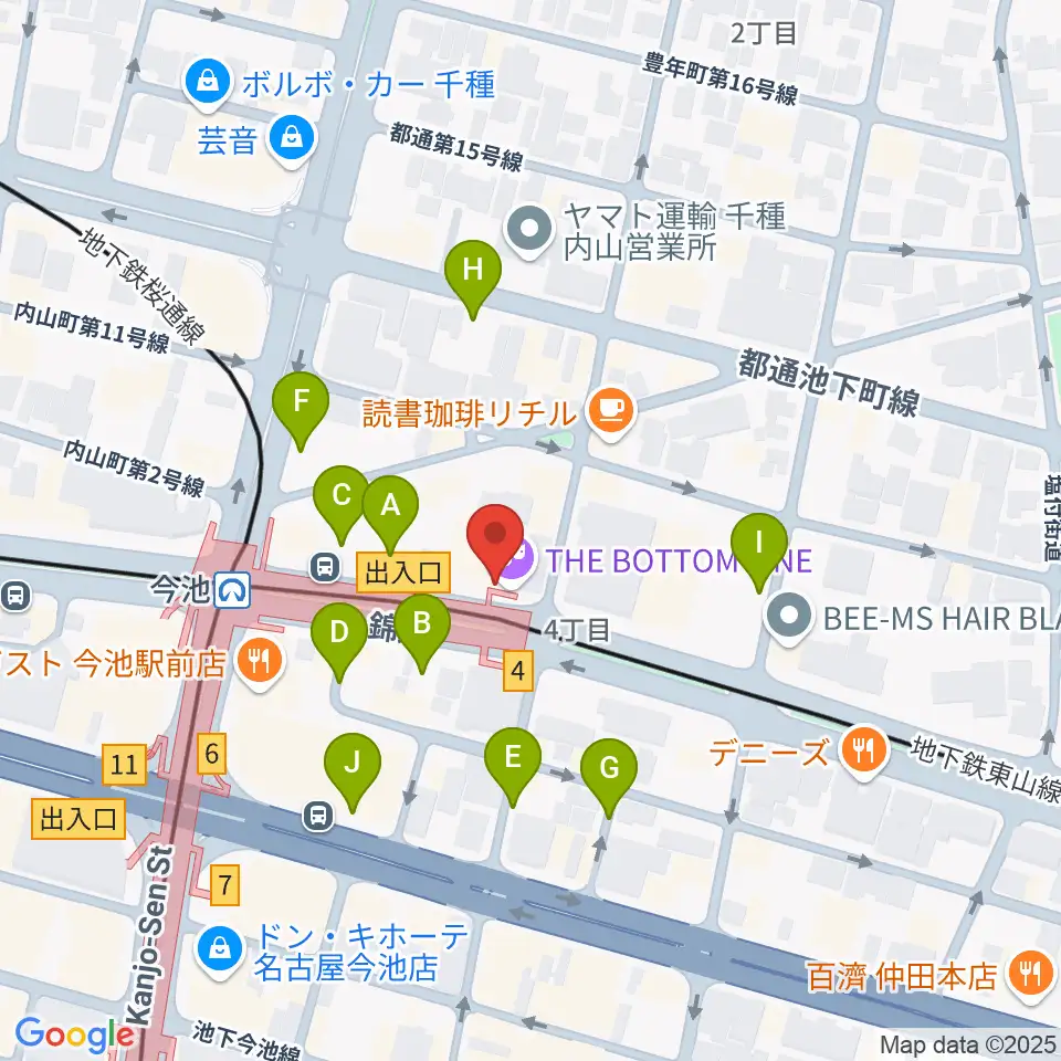 名古屋ボトムライン周辺の駐車場・コインパーキング一覧地図
