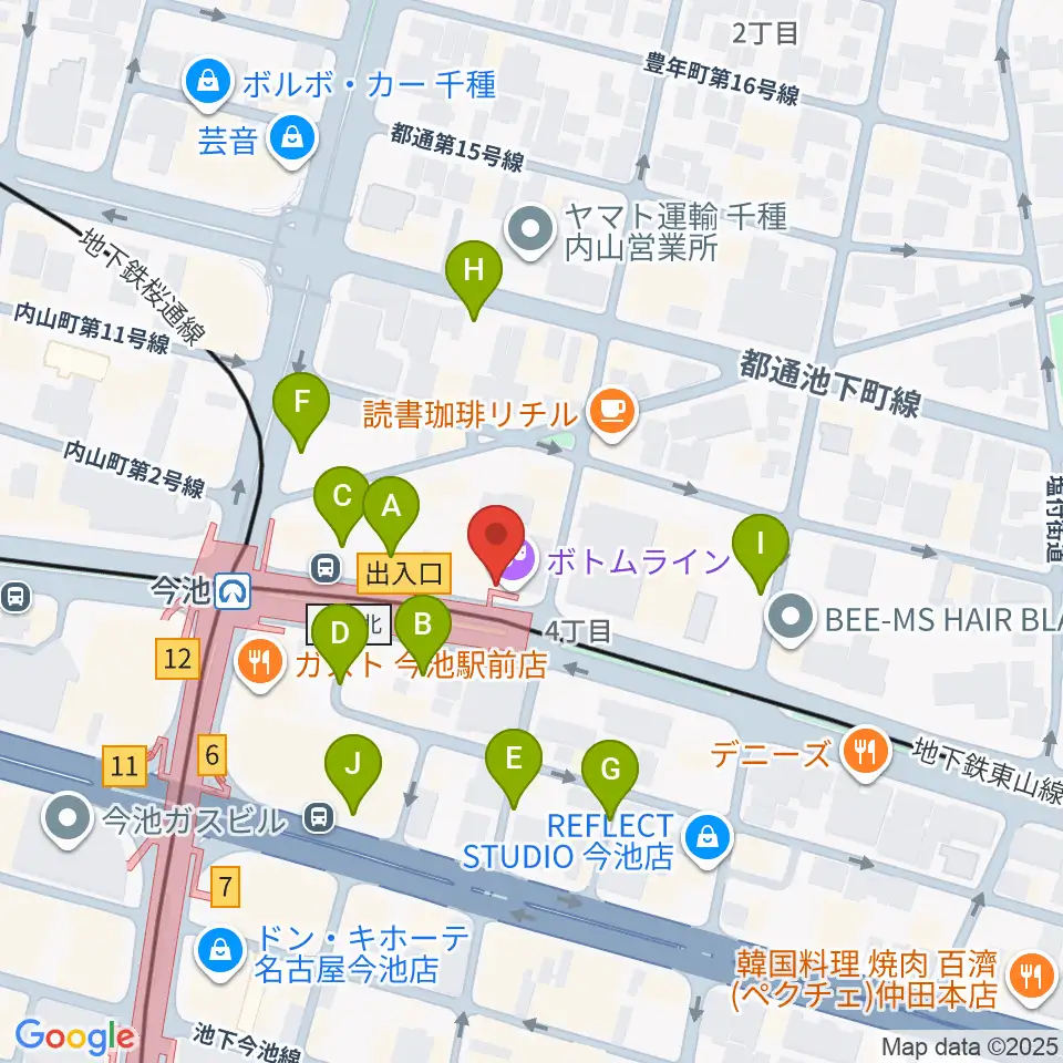 名古屋ボトムライン周辺の駐車場・コインパーキング一覧地図